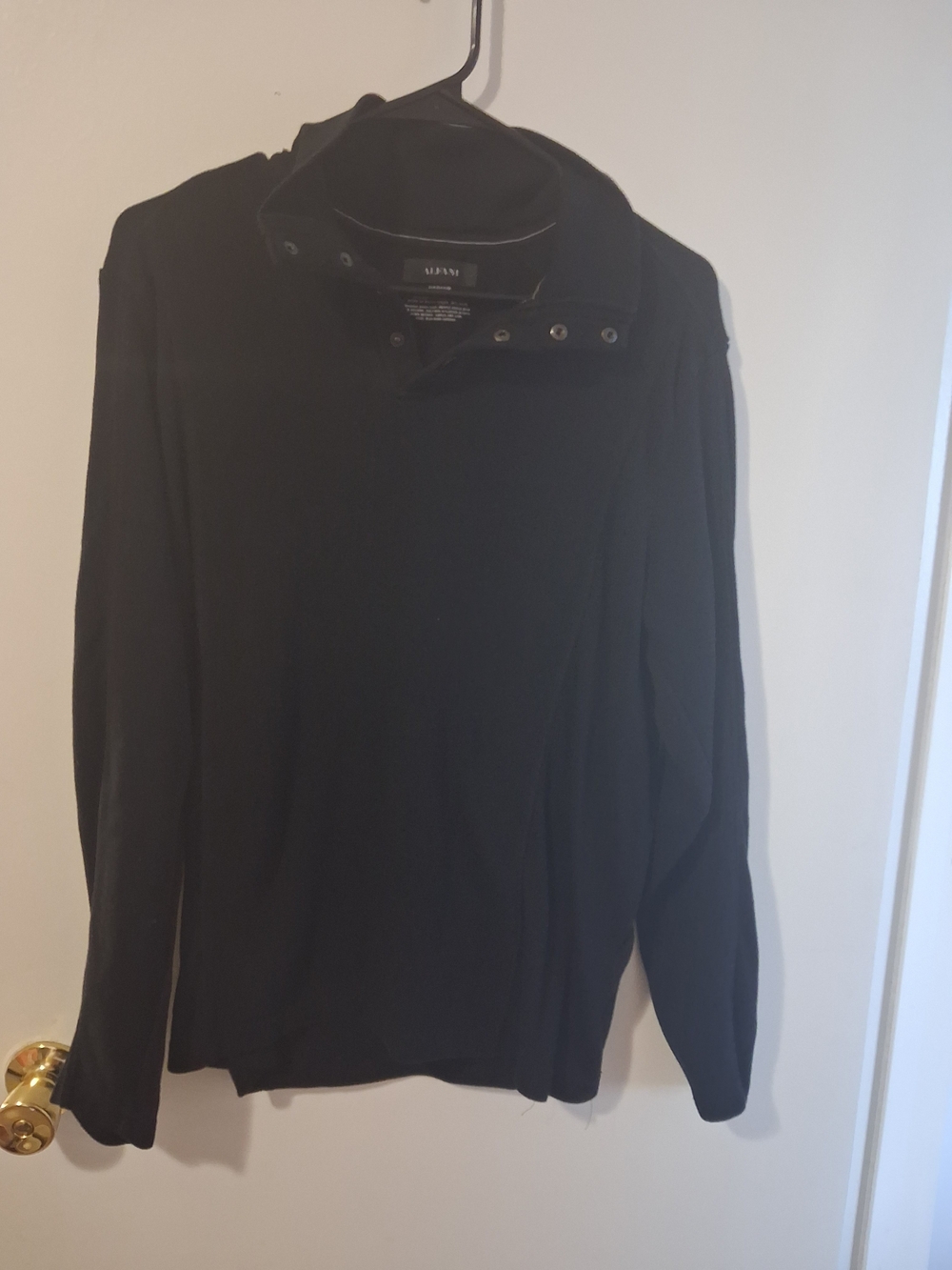 Alfani Black Zip-Up Collar Sweater